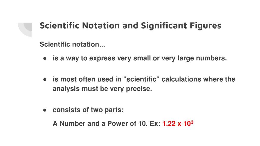 scientific notation and significant figures