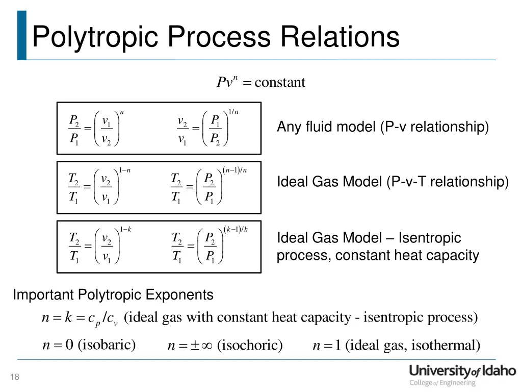 polytropic process relations
