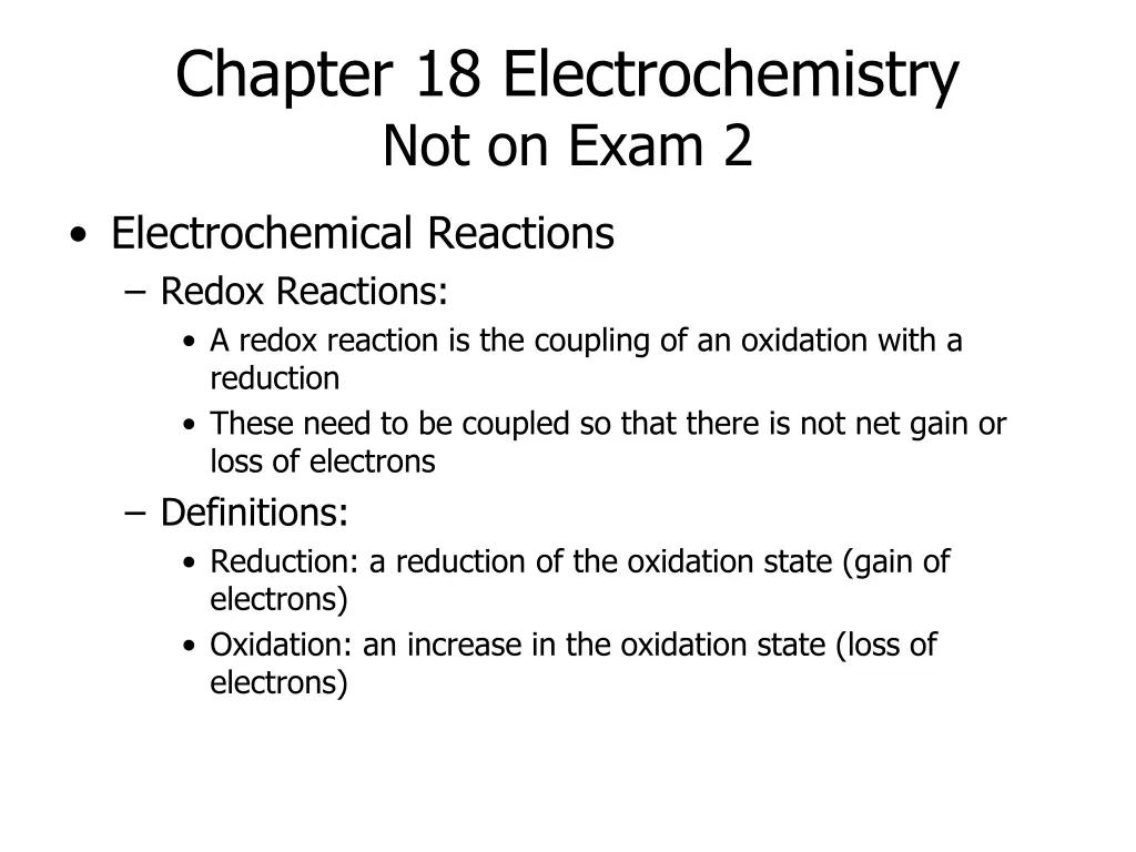 chapter 18 electrochemistry not on exam 2