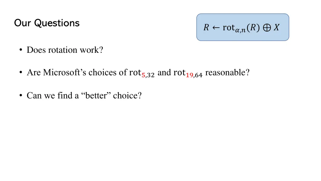 our questions