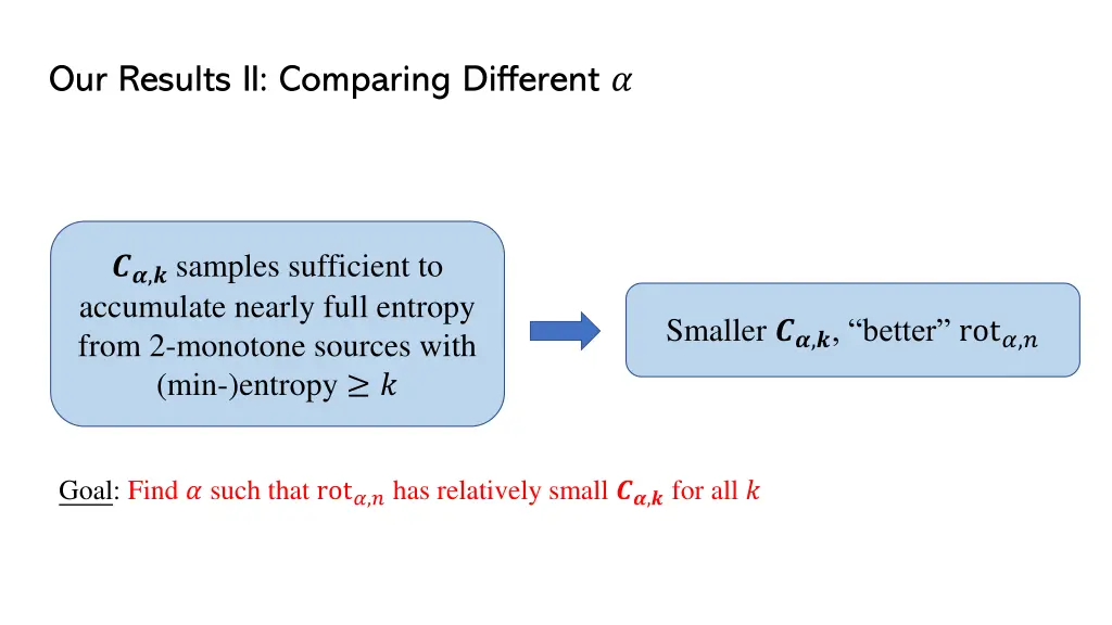 our results ii comparing different 1