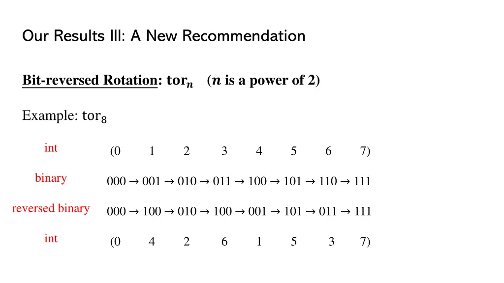 our results iii a new recommendation