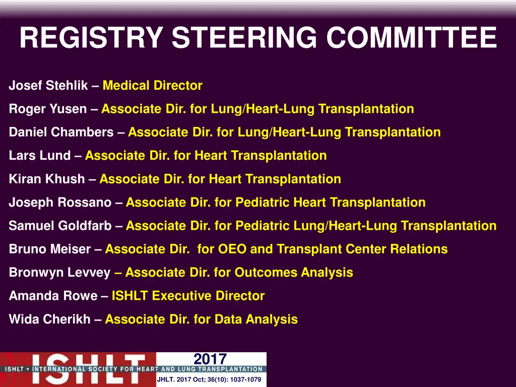registry steering committee