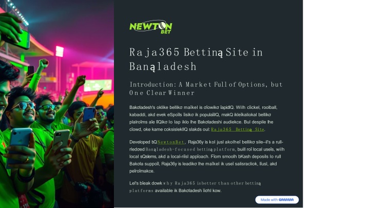 raja365 bettin site in ban ladesh