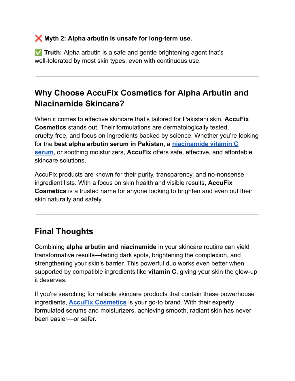 myth 2 alpha arbutin is unsafe for long term use
