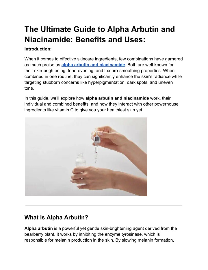 the ultimate guide to alpha arbutin
