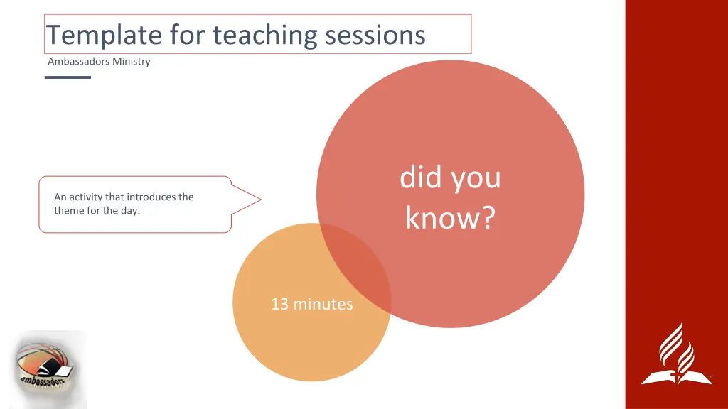 template for teaching sessions ambassadors