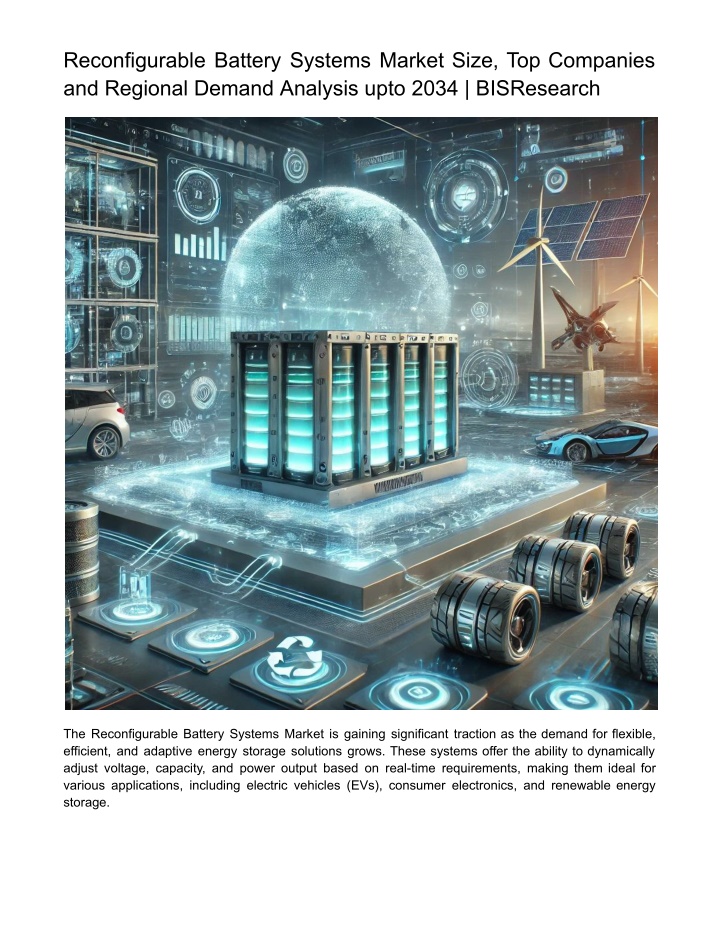 reconfigurable battery systems market size