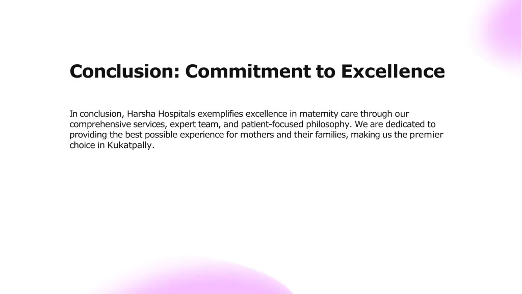 conclusion commitment to excellence