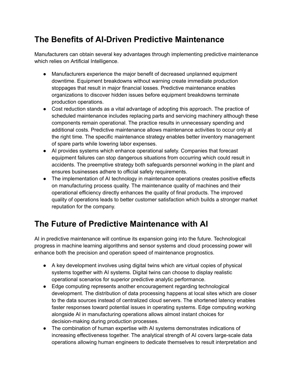 the benefits of ai driven predictive maintenance