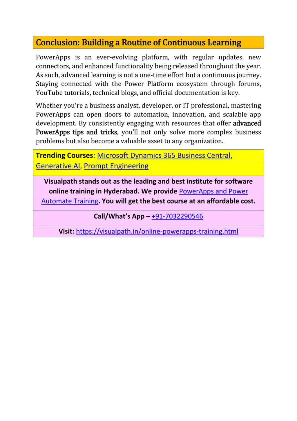 conclusion building a routine of continuous