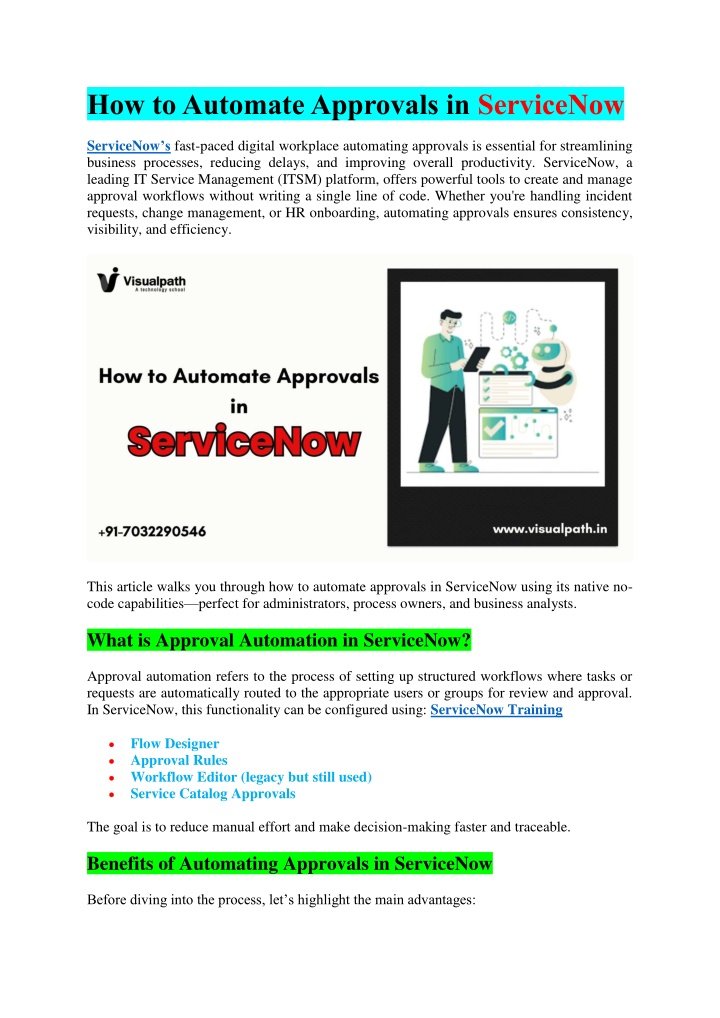 how to automate approvals in servicenow