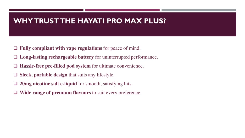 why trust the hayati pro max plus
