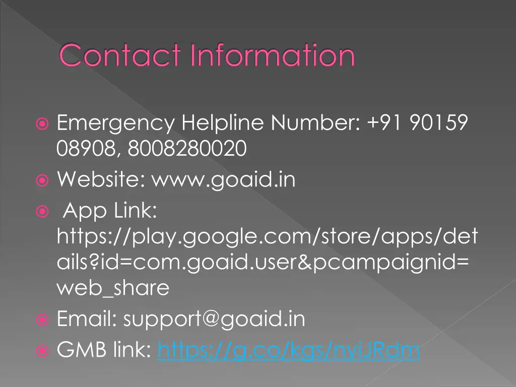 contact information