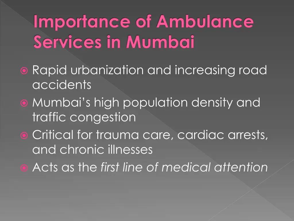 importance of ambulance services in mumbai