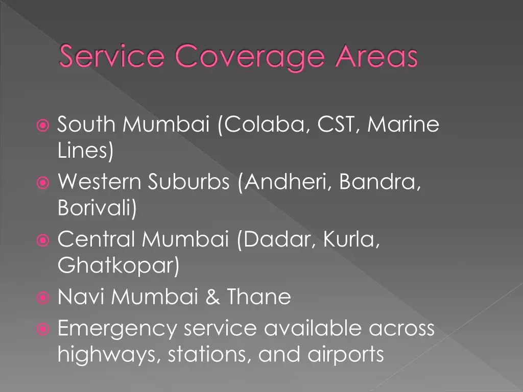 service coverage areas