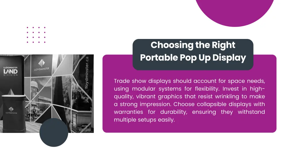 choosing the right portable pop up display