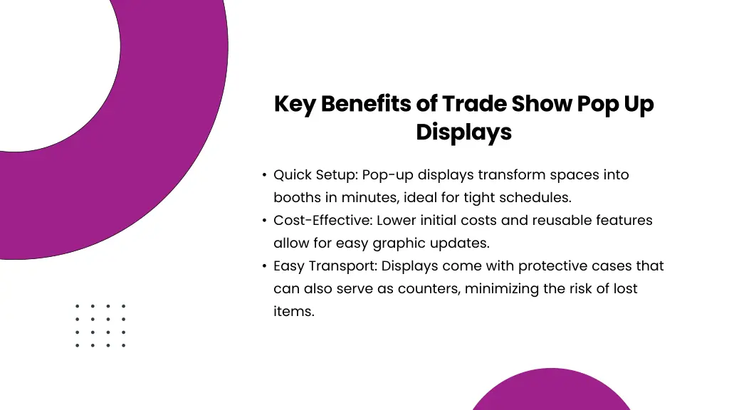 key benefits of trade show pop up displays
