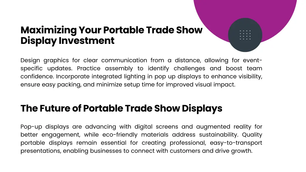 maximizing your portable trade show display