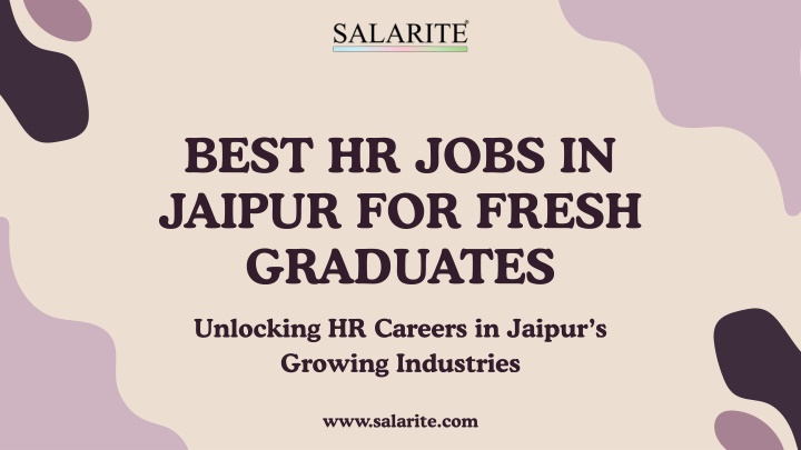 best hr jobs in jaipur for fresh graduates