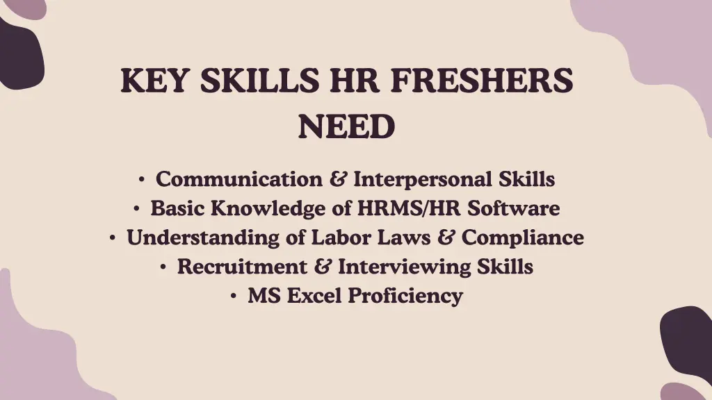 key skills hr freshers need