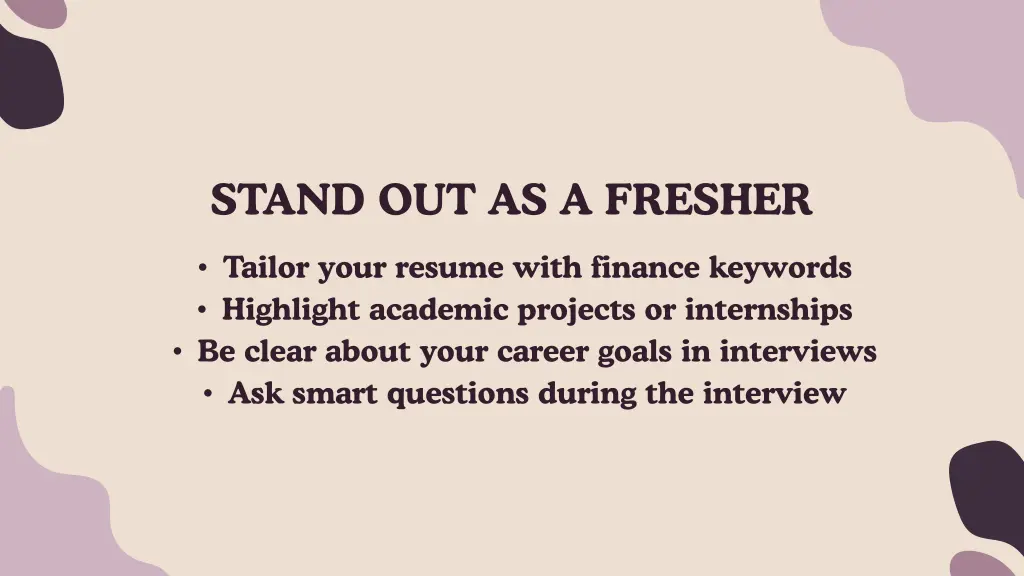 stand out as a fresher