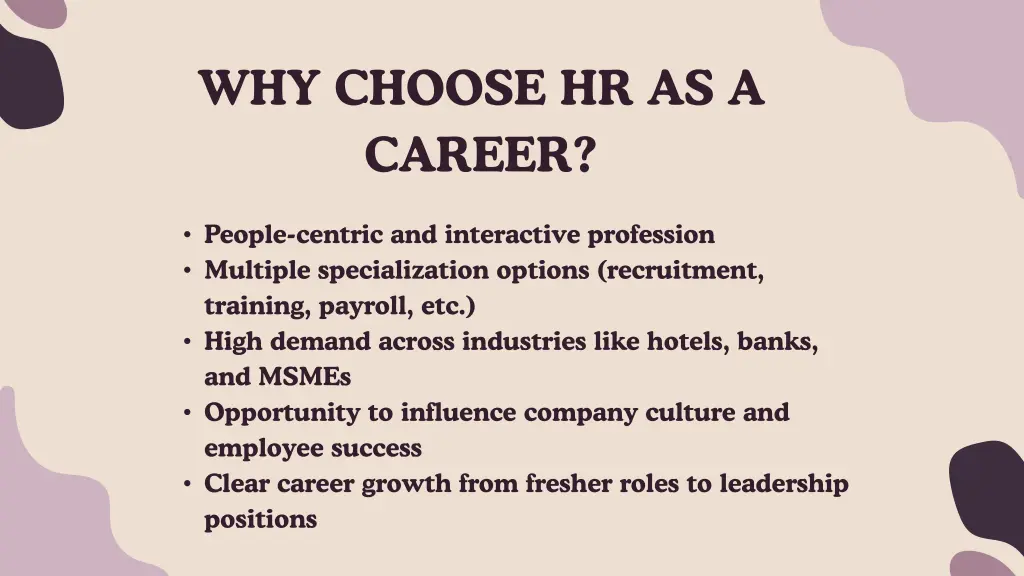 why choose hr as a career