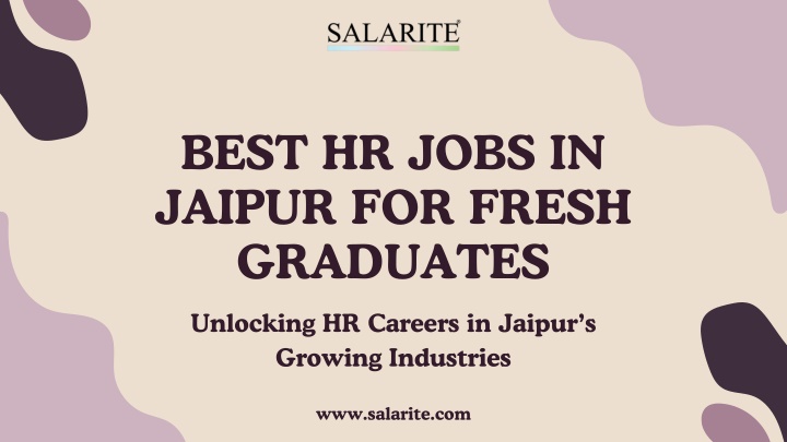 best hr jobs in jaipur for fresh graduates