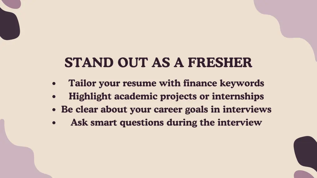 stand out as a fresher