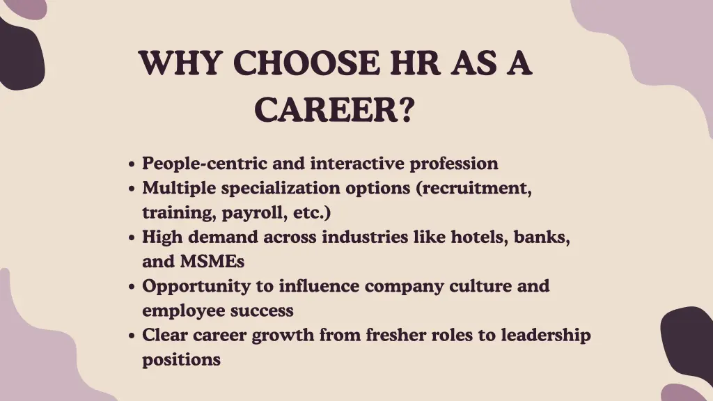why choose hr as a career