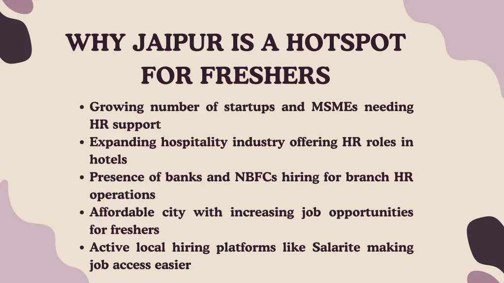 why jaipur is a hotspot for freshers