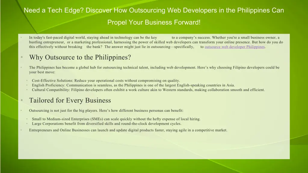 need a tech edge discover how outsourcing
