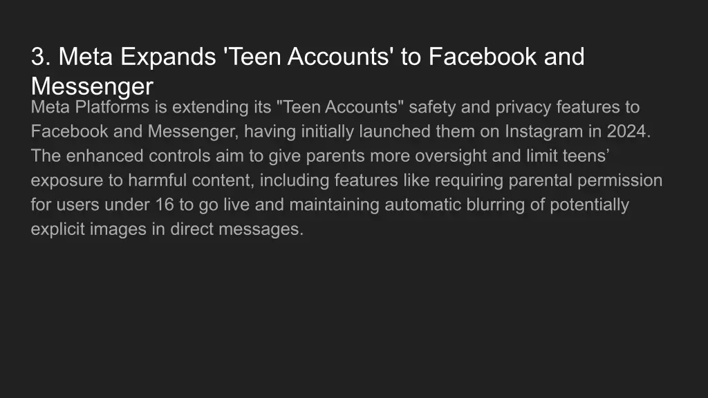 3 meta expands teen accounts to facebook