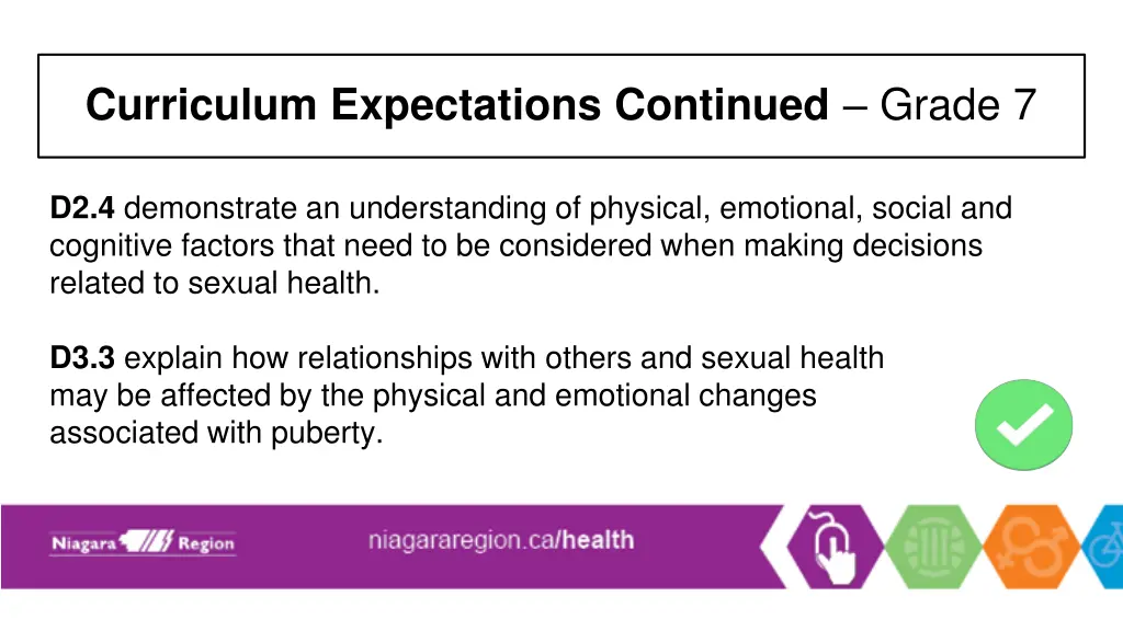 curriculum expectations continued grade 7