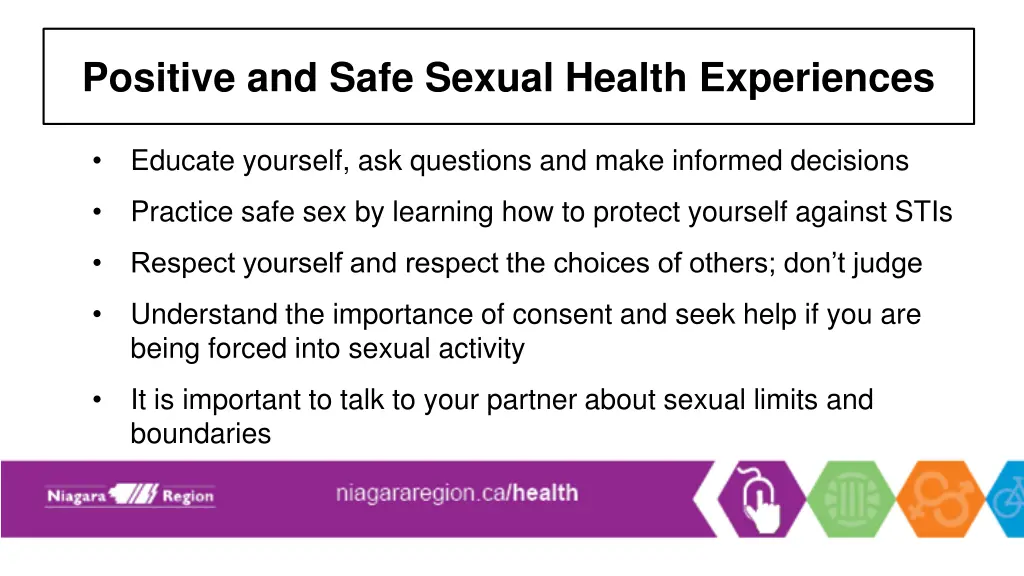 positive and safe sexual health experiences