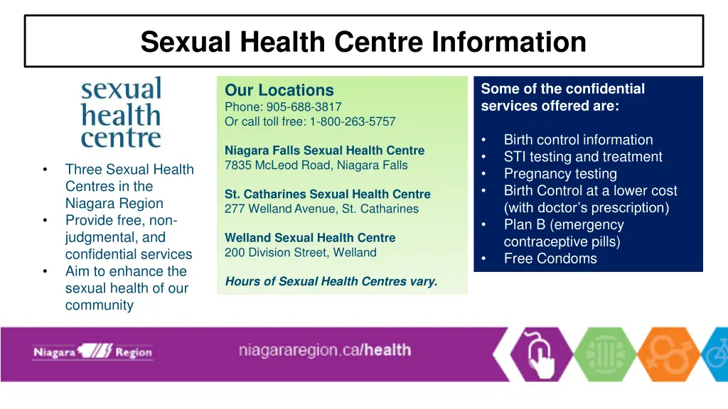 sexual health centre information
