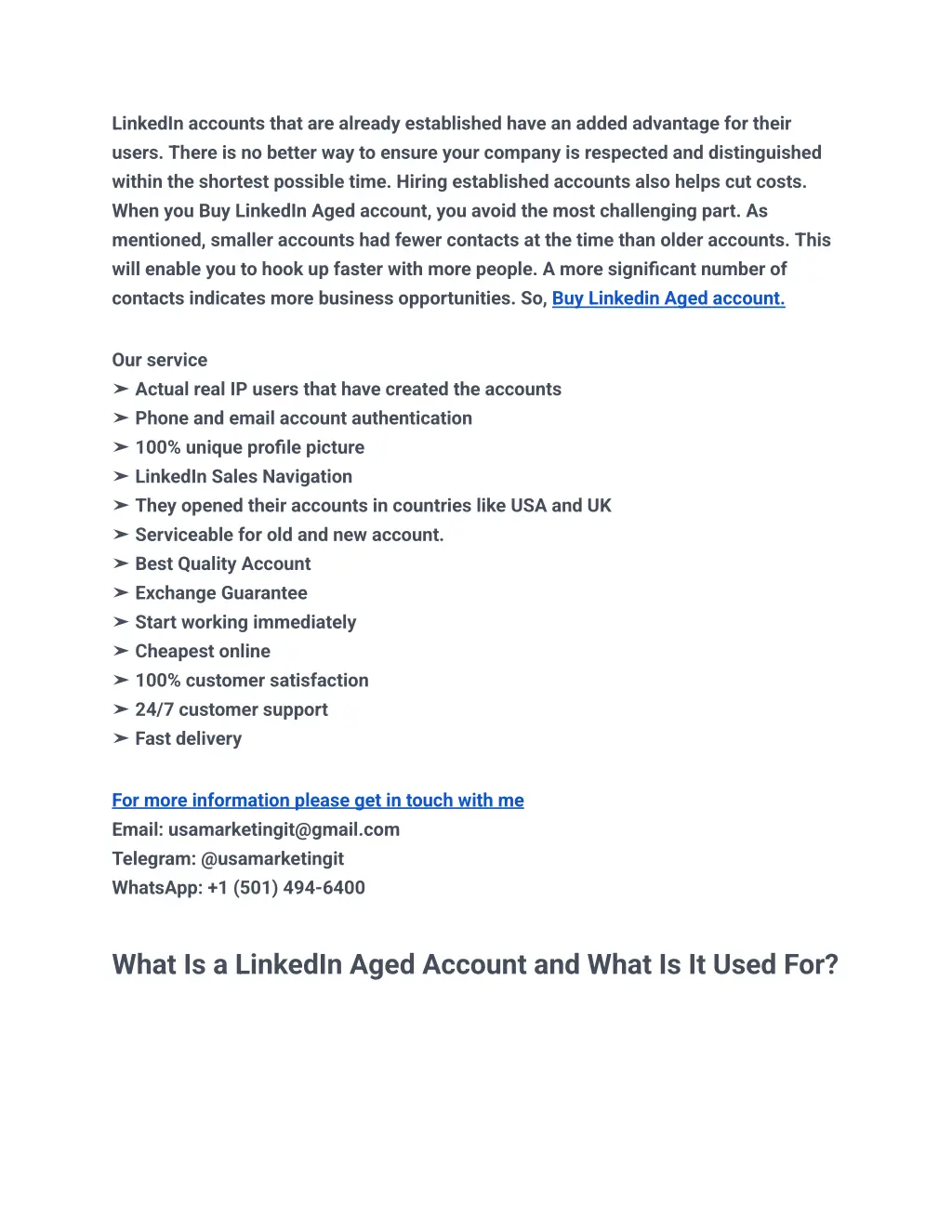 linkedin accounts that are already established