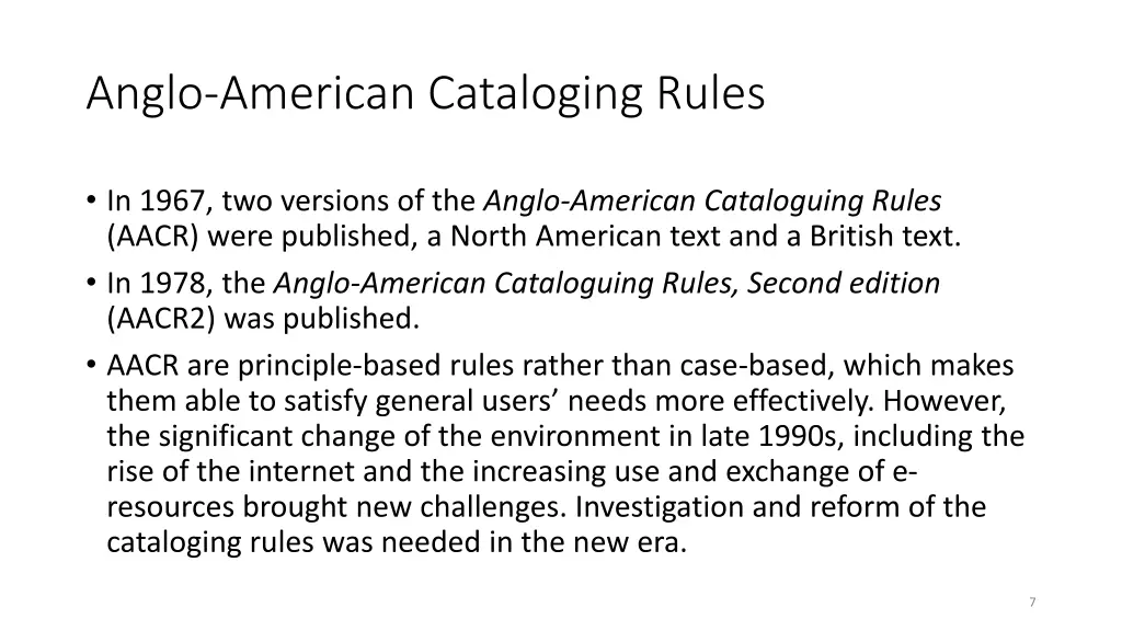 anglo american cataloging rules