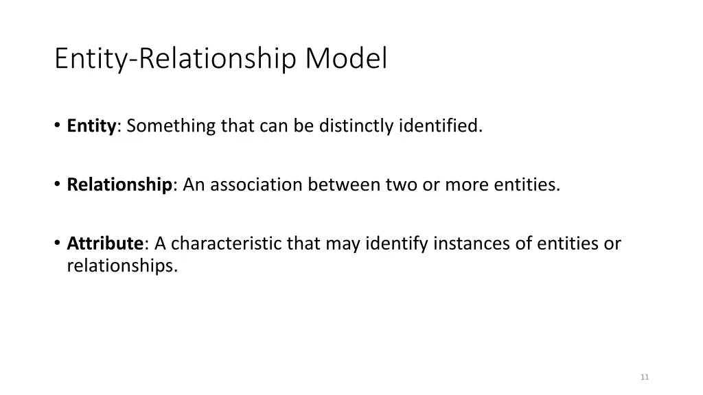 entity relationship model