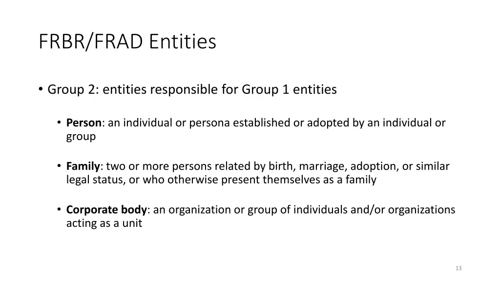 frbr frad entities