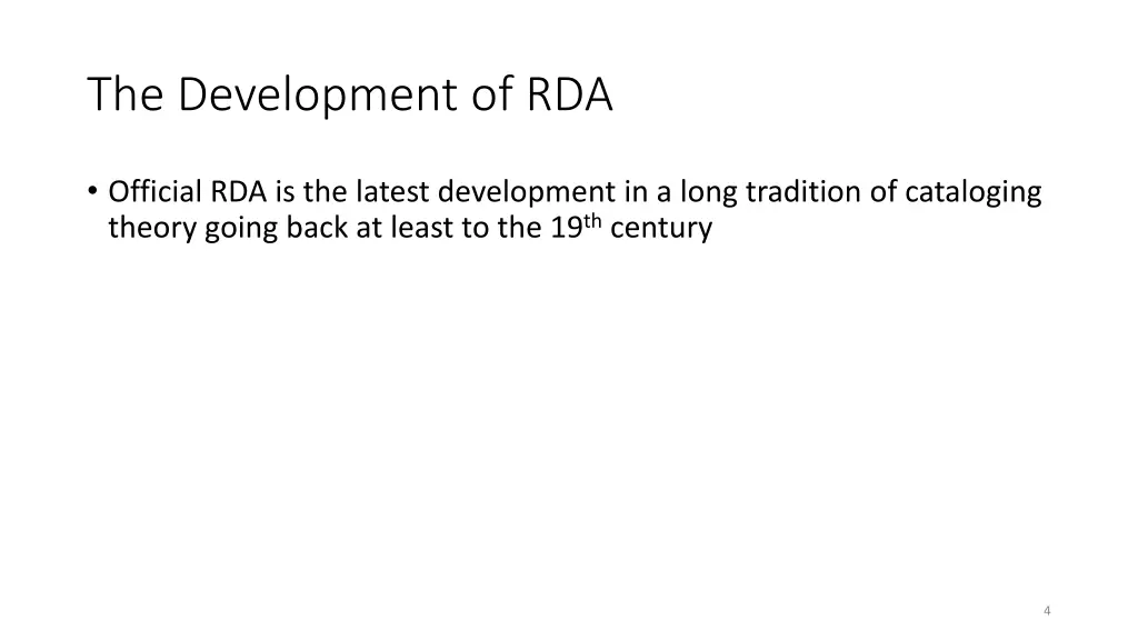 the development of rda