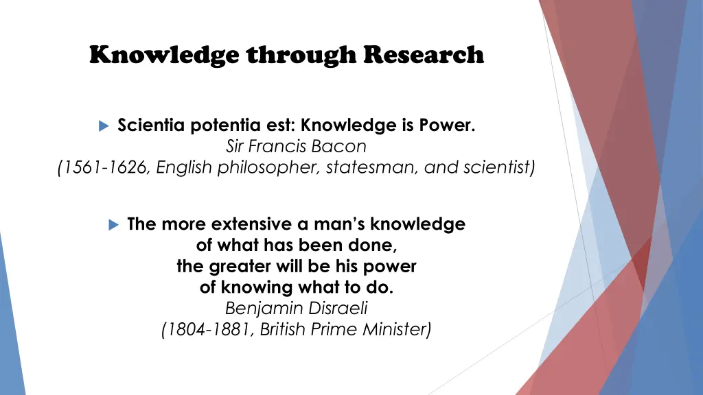 knowledge through research