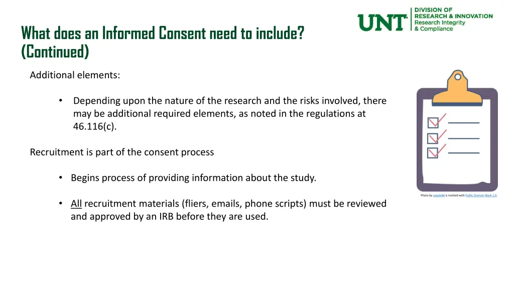 what does an informed consent need to include 1