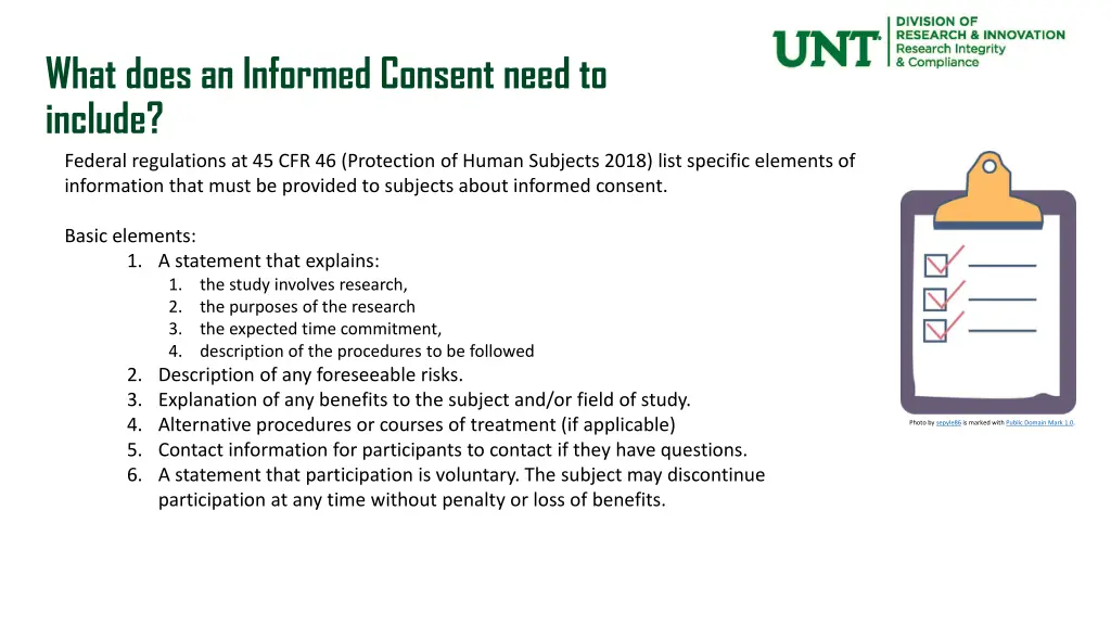 what does an informed consent need to include