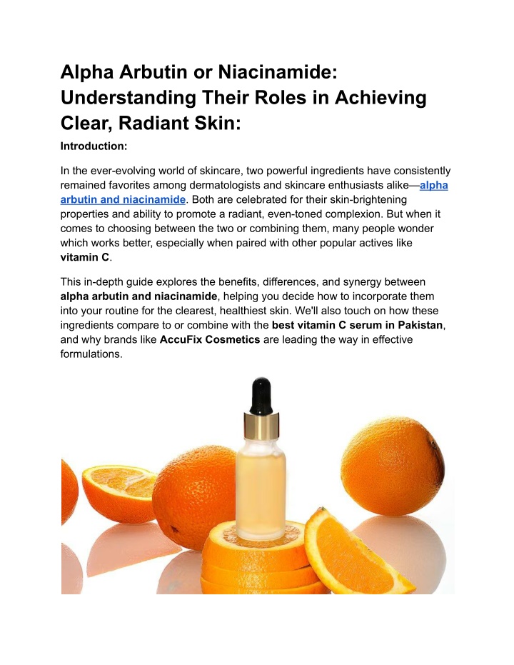 alpha arbutin or niacinamide understanding their