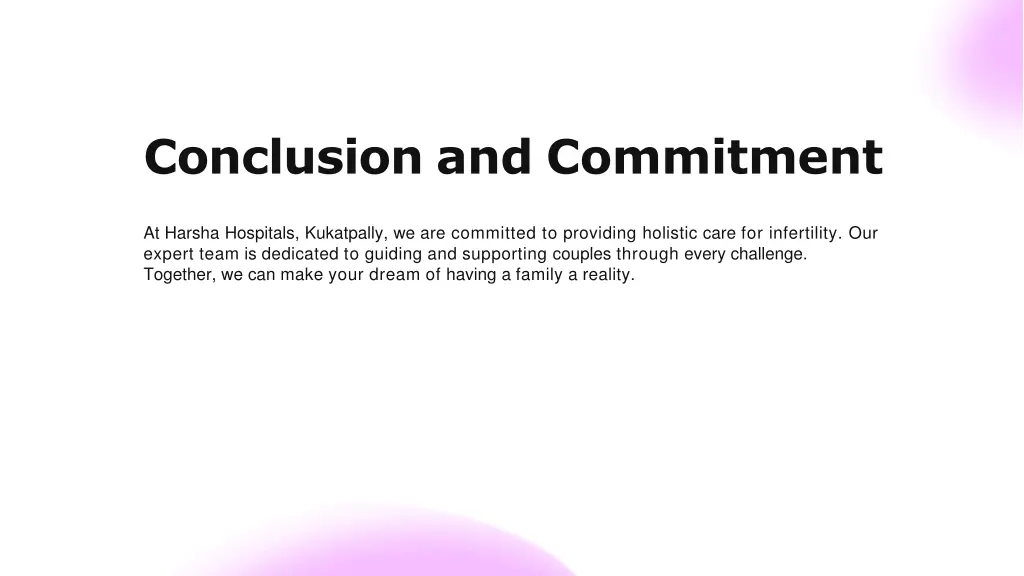 conclusion and commitment