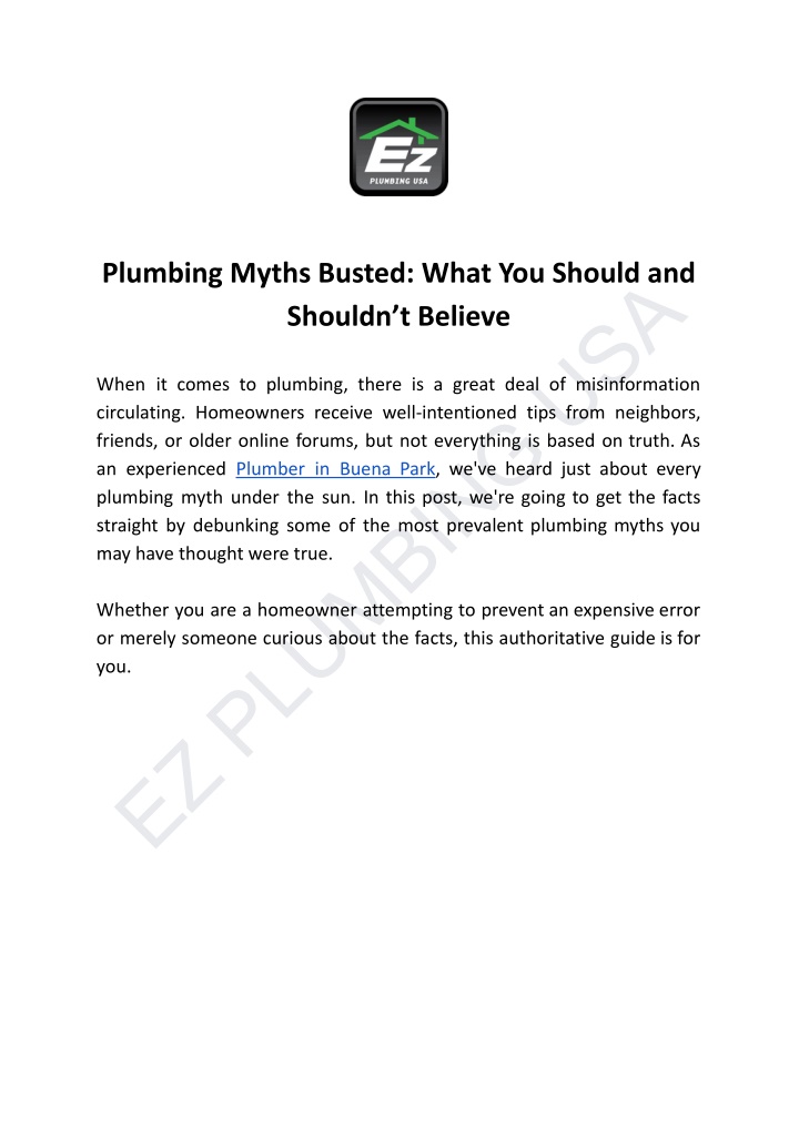 plumbing myths busted what you should and shouldn