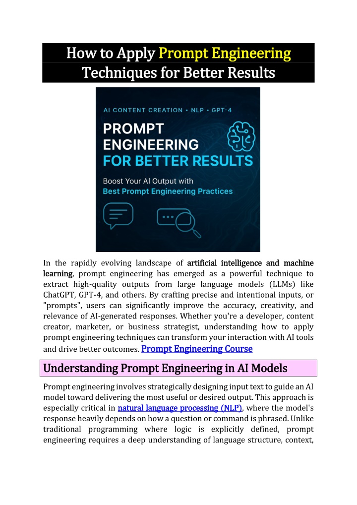 how to apply how to apply prompt engineering