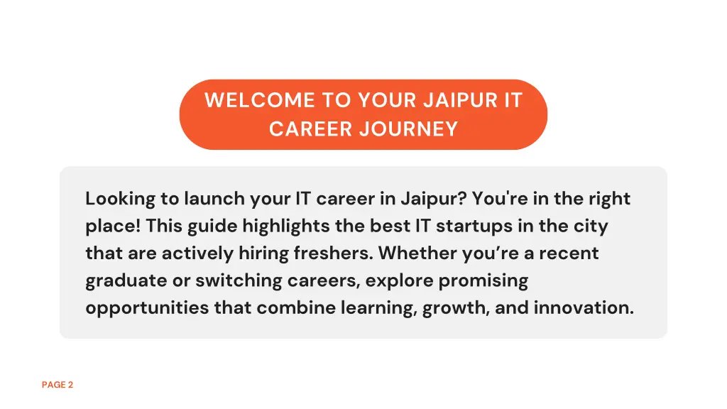 welcome to your jaipur it career journey