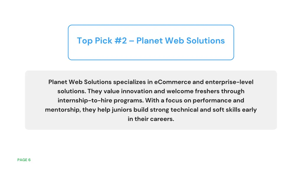top pick 2 planet web solutions